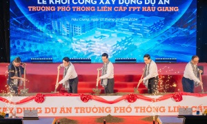 Chủ tịch nước Võ Văn Thưởng dự Lễ khởi công Trường Phổ thông Liên cấp FPT tỉnh Hậu Giang